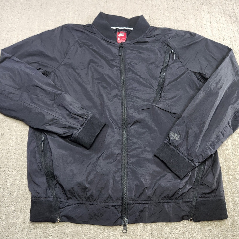 Nike Tech Jacket Men Large Hypermesh Varsity Black Full Zip Mesh Lined Track
